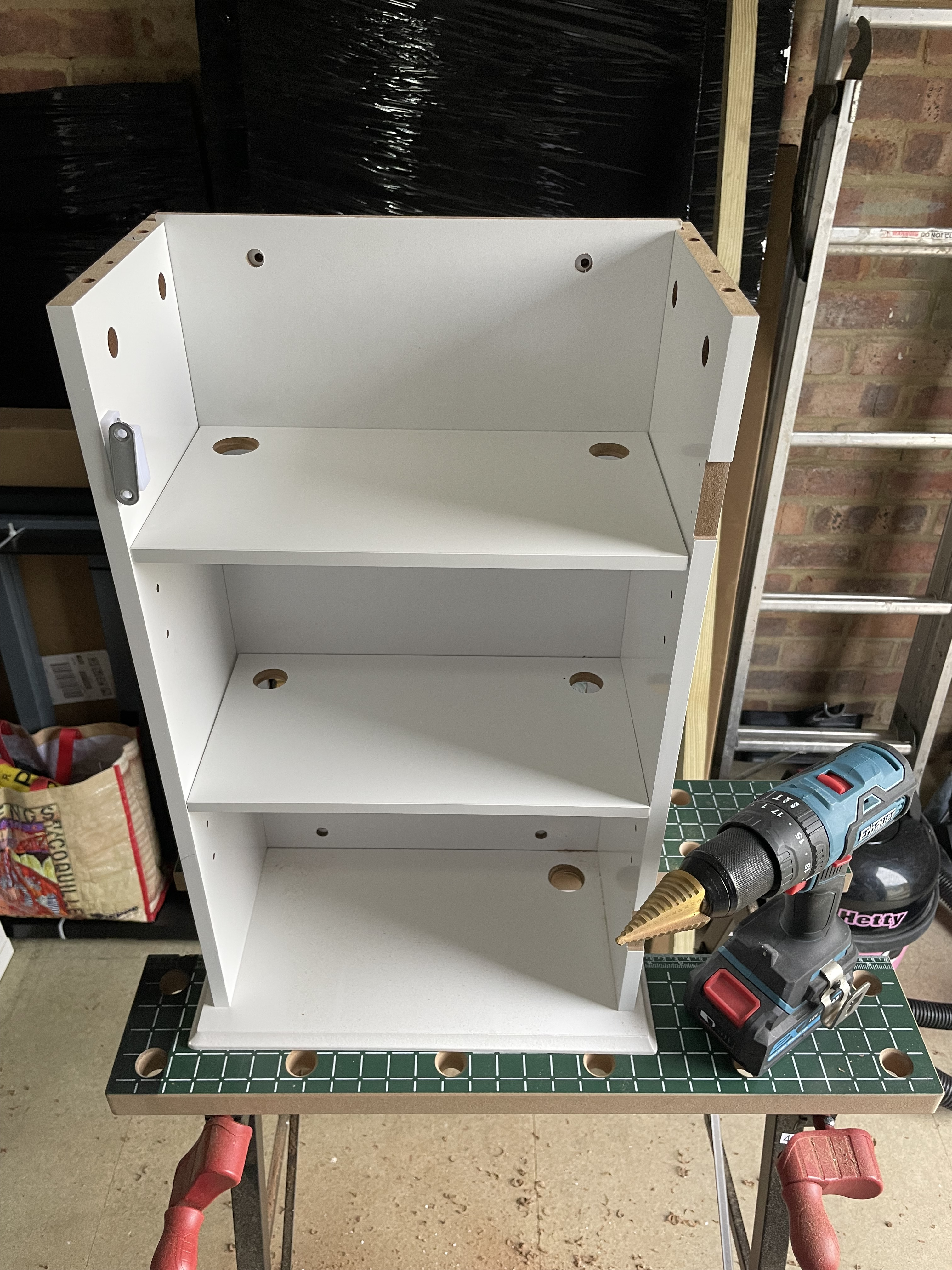 Making the holes in my workshop